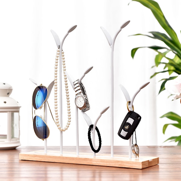 Europæisk stil DIY skrivebord smykker opbevaringsstativ øreringe halskæde ring display stand ornamenter hvid