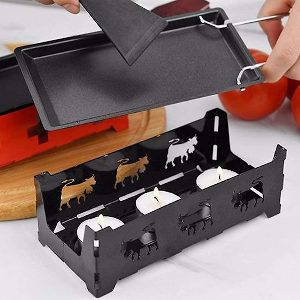 Mini Raclette Set, Portabel Non-Stick Ost Raclette Rotaster Kompakt Spis Bakplåt Set Kök Hem Grillverktyg