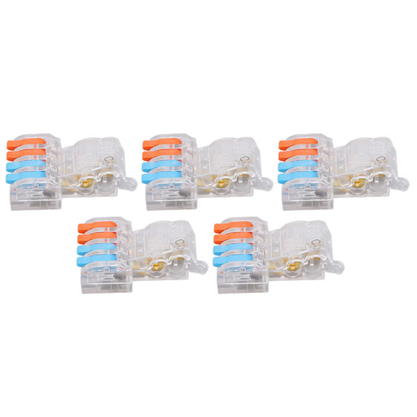 5 STK ledningshurtigkobling Break Free Plug and Pull T Type Splitter Terminal Block T24C 250V 32A