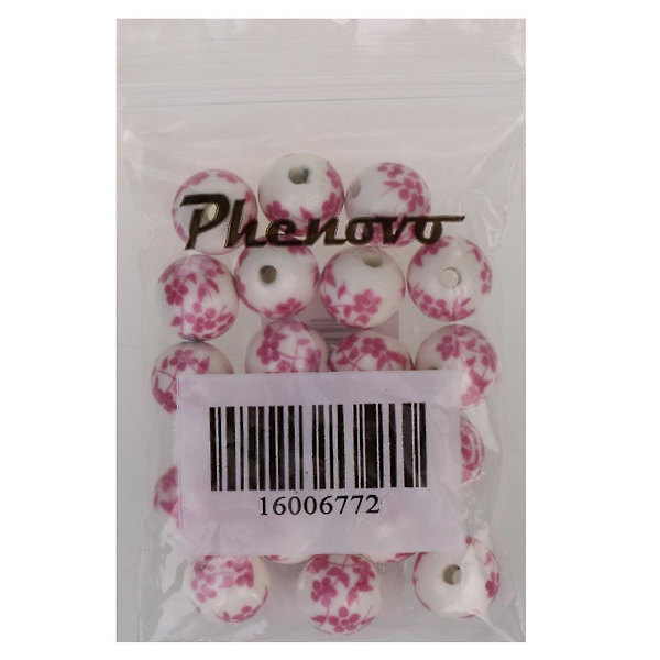 2 x 20 stk. Blomst Keramisk Porcelæn Løse Spacer Perler Charms Smykkefund Rose--