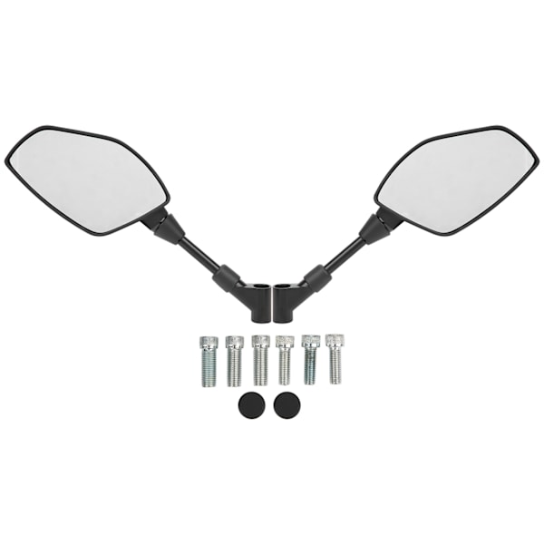 Par Motorcykelbackspeglar Universal Bar End Glas Flexibel Styrstångsfäste