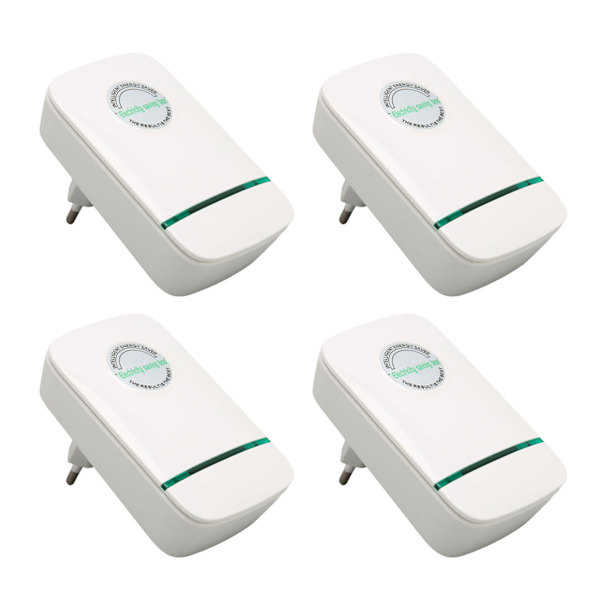 4 ST Power Intelligent Flamskyddsmedel Lågförbrukning Elsparbox för hem 90‑240V EU-kontakt