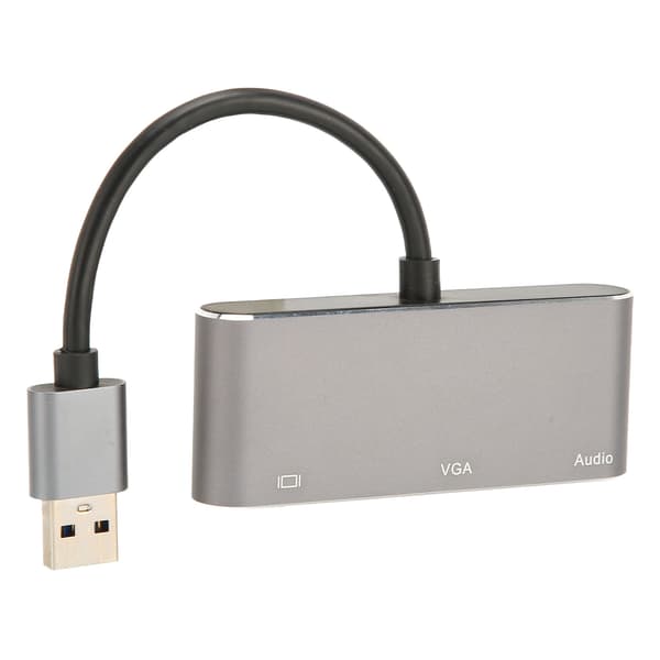 USB3.0–High Definition Multimedia Interface VGA -sovitin USB-jaetun näytön 1080P vapaa asema hopeanharmaa 3-in-1-keskitin