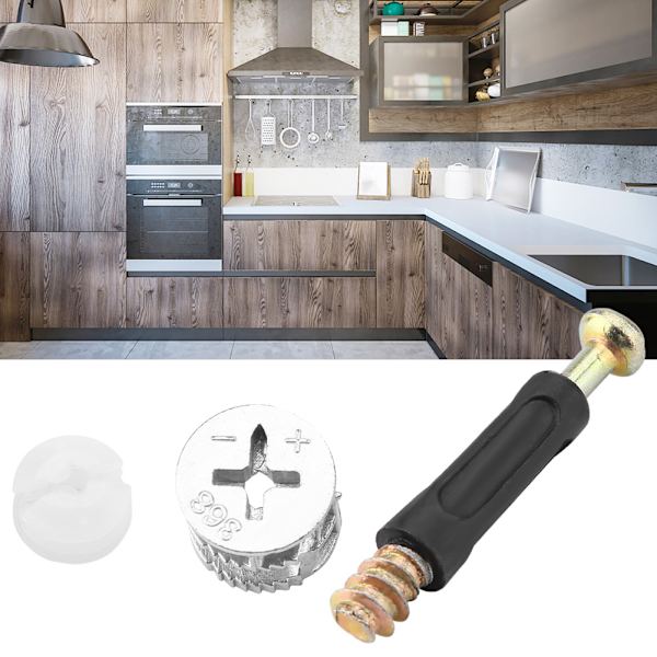 Tykkere, solid møbelfeste, dyvelkobling, kamlås, koblingsskrue