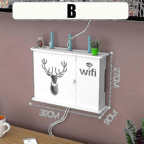 Uusi langaton WiFi-reitittimen hylly säilytyslaatikot kaapeli virta plus johdinpidike B