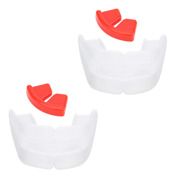 2Set Tosidet Tannbeskytter Transparent Silikon Tannregulering Munnbeskytter for Sanda Boksing