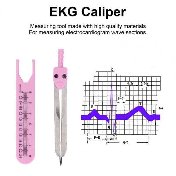 1kpl EKG-satulat ruostumatonta terästä 0-2,4 tuuman viivain piirustusjakajan mittaustyökalu hoitoon pinkki pink