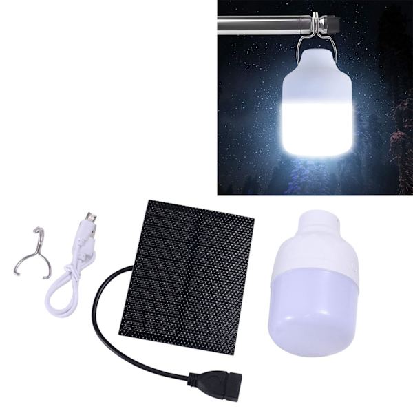 Monokrystallinsk Silisium Solcellepanel LED Sol USB Oppladbar Lyssett for Innendørs og Utendørs Fotturer Camping Fiske