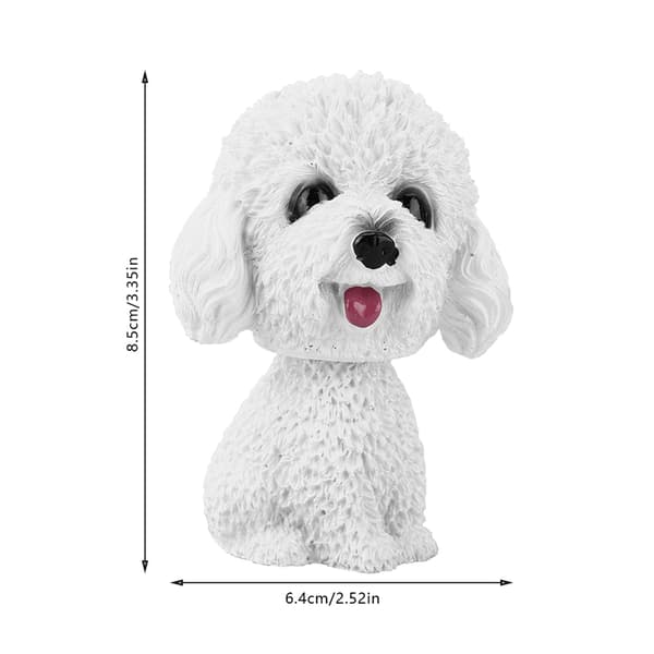 Simulering Ristende Hode Hund Dekor Bobble Head Leketøy Bil Interiør Dashbord Ornament (Hvit)