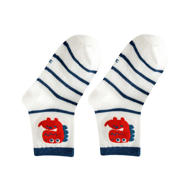 5 par barnsockor mjuka andningsbara mesh bomullssockor mid calf pojksocka söta tecknade barnstrumpor för dagliga sporter XL
