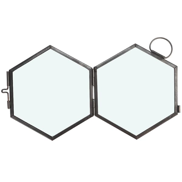 Hängande Geometrisk Hexagonal Glas Bildram Torkad Blomma Växtprov Klämma Display