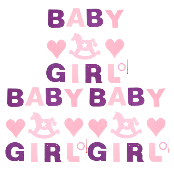 Baby Shower Banner Natural Nonwovens Hand Crafted Reusable Durable Bright Colors Baby Girl Banner