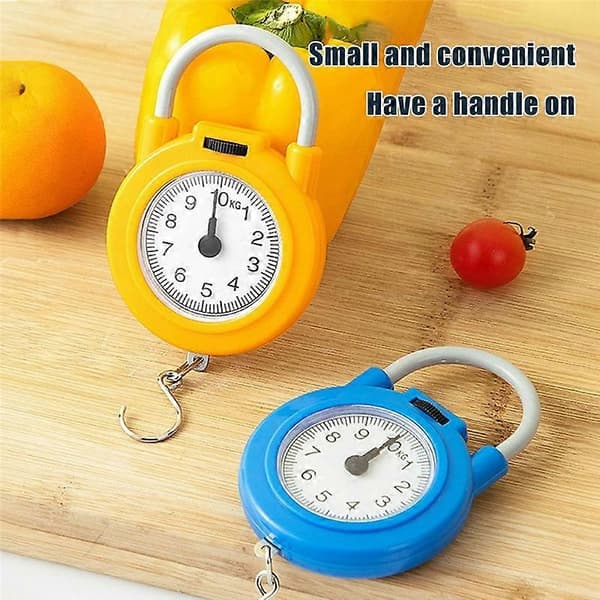 10 kg Mechanical Dial Scale, Kitchen Scale with Tape Measure, Yellow