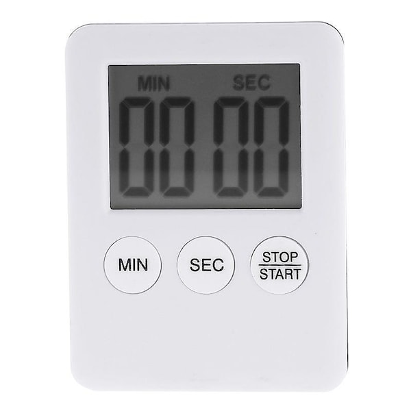 Magnetisk LCD Digitalt Køkkenur, Hvid
