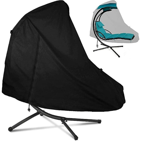 Hängande Solstolskydd, Vattentätt Hängande Solstolskydd, Vindtätt, UV-beständigt, 420D Oxfordtyg - Svart (185x116x198cm/73*46*78tum)