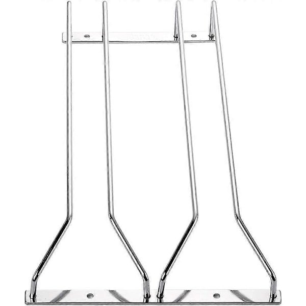 Vinglassholder for under skap, hengende trådholder for stettglass med skruer, kromfinish, 35 cm, 2 rader