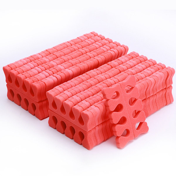 100pcs Sponge Toe Separator Soft Nail Art Finger Separator Divider Spacer Manicure Pedicure Tool Red