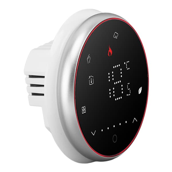 Trådløs Smart Termostat Programmerbar Smart Hjem Termostat til Kedelopvarmning AC95‑240V Rund Base Sort