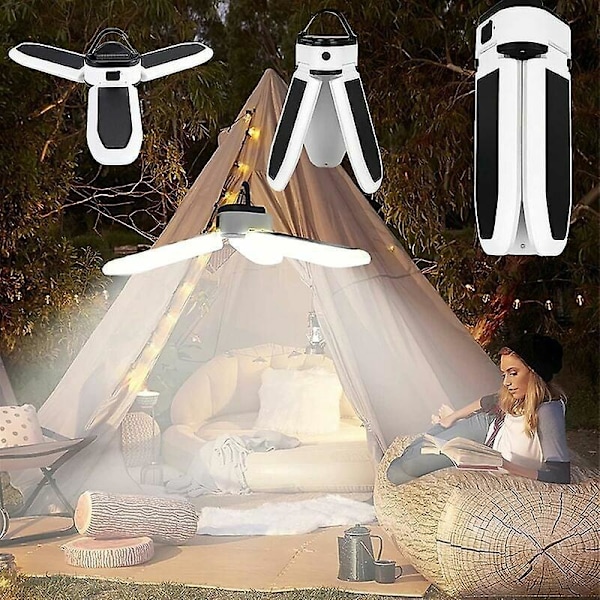 Bärbar Utomhuslampa Campinglykta LED Solcellslampa Uppladdningsbar Powerbank Kraftfull Utomhusbelysning Bärbar Ficklampa Nödlampa