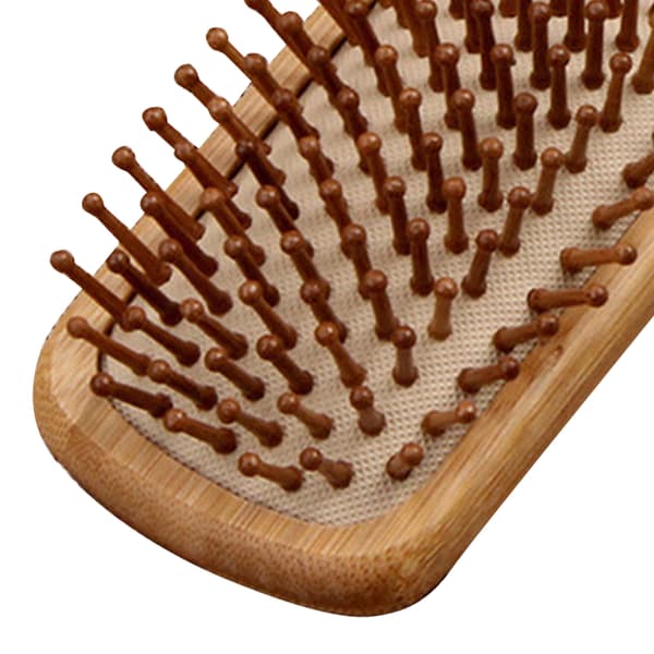 Hårborste i bambu med paddel, ergonomisk, utredande, utjämnande, massagekudde, hårborste, stylingverktyg