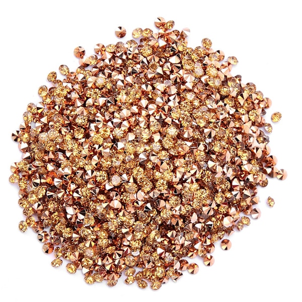 Diamant med guldplåt med spetsig dekor på botten (3 mm helt gyllene)