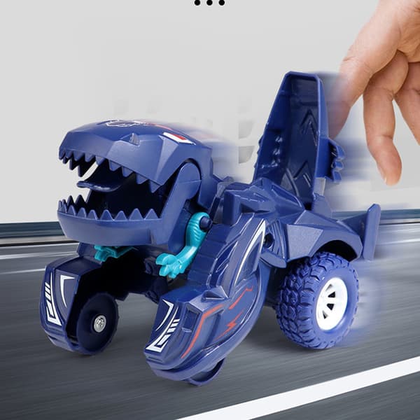 Dinosaur Transformerende Bil Realistisk Deformasjon Treghet Scooter Småbarn Barn Leketøy Gave Blå
