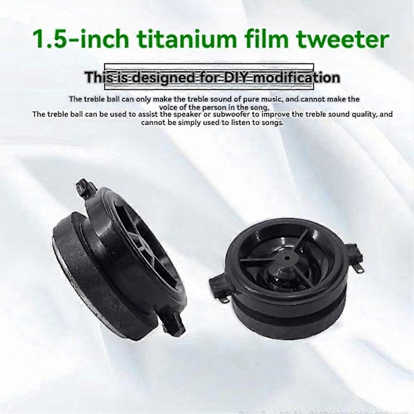 2 STK 1,5 Tommers Superdiskant 4Ω 3W Titanium Film Diskant Høyttaler