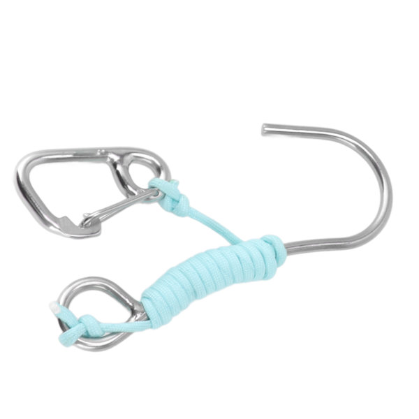 Dykning Enkelt Krog 316 Rustfrit Stål Anti-Tabt Rev Krog med Lanyard Glow in The Dark til Undervands Scuba Dykning Blå