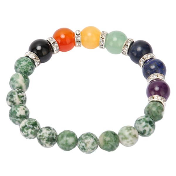 Chakra Armbånd Elastisk String Stress Relief Afslappende Tæt forbundet perlearmbånd til Meditationsfest Healing Grøn