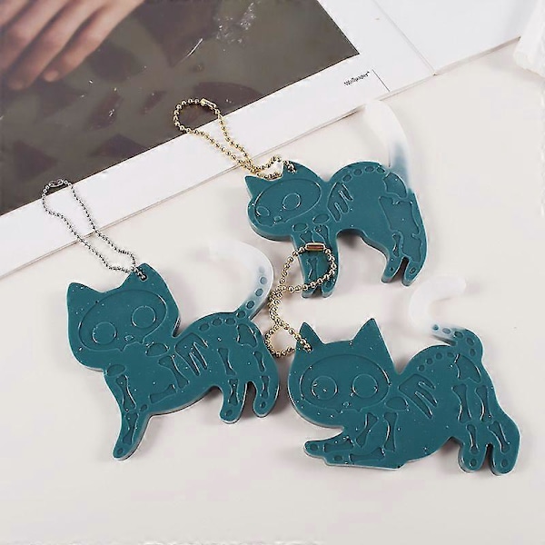 Silikoneform til Epoxy Resin DIY Kranie og Kat Relief Vedhæng Smykker Kreativ Form Uden Farlige Kemikalier
