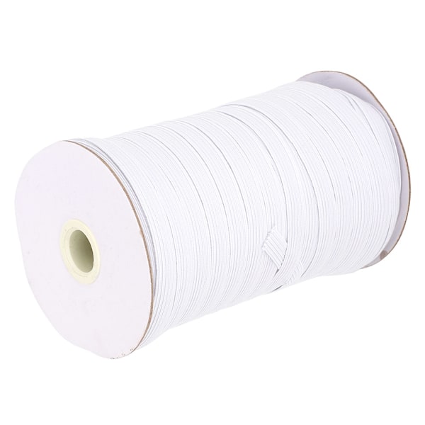 100 meter elastiskt band platt flexibelt repband munstycke klädtillbehör 10 mm (vit)