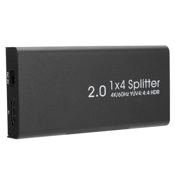 HDMI2.0 High Definition Splitter 4K 60HZ 1x4 HDMI 1 ind 4 ud Split Screen 100‑240VUK