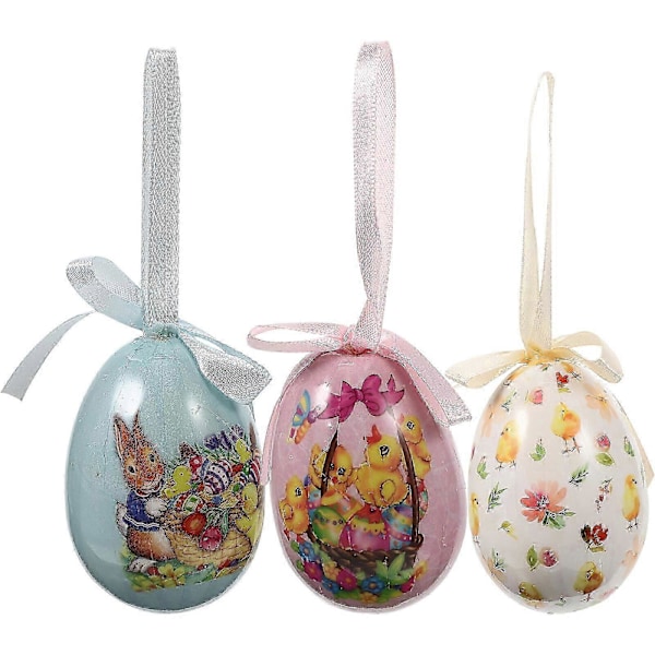 3 st Påskägg Hängande Ornament Påsk Hängande Ägg Påskdekorationer Färgglada Dekorativa Ägg Som Visas 2
