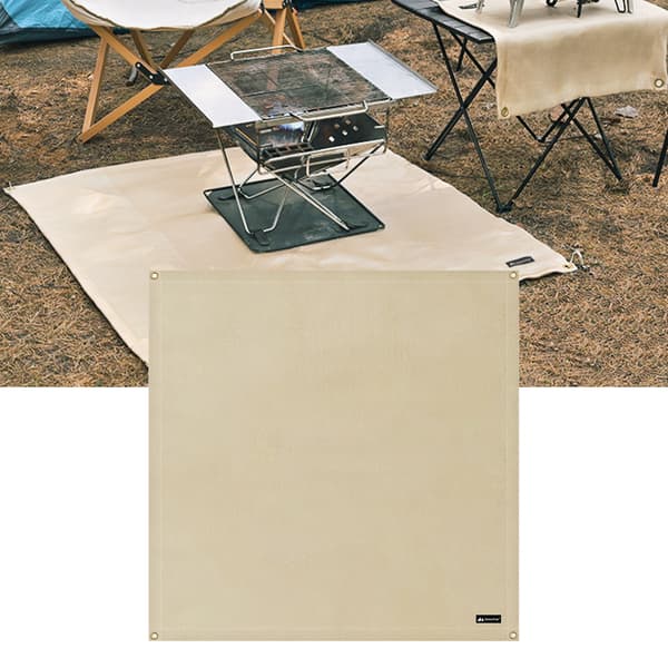 BBQ Grillmat Utomhus Picknick Eldstad Matta Högtemperaturbeständig Glasfiber Brandsäker Duk M 80x80cm