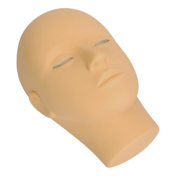 Øyenvippeforlengelse Mannequin Hode 3-lags Vipper Sminke Skjønnhet Silikon Øvelse Treningsdukke Hode Lys Kaffe