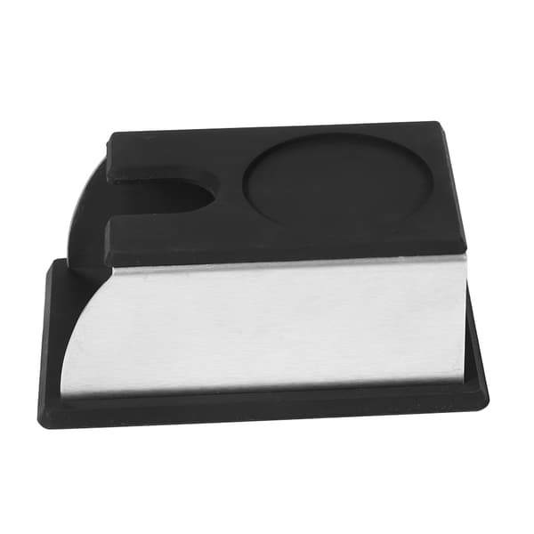 Kaffe Tamper Holder Kaffepulver Maker Stand Rack Værktøj Rustfrit Stål Silikone (Sort)