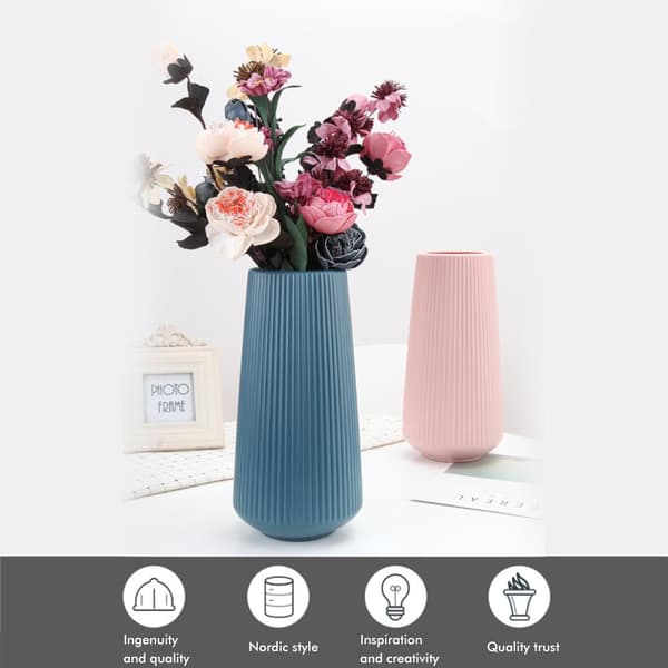 Plastblomvas Modern Dekorativ Blomvas för Hem Vardagsrum Bordsdekoration