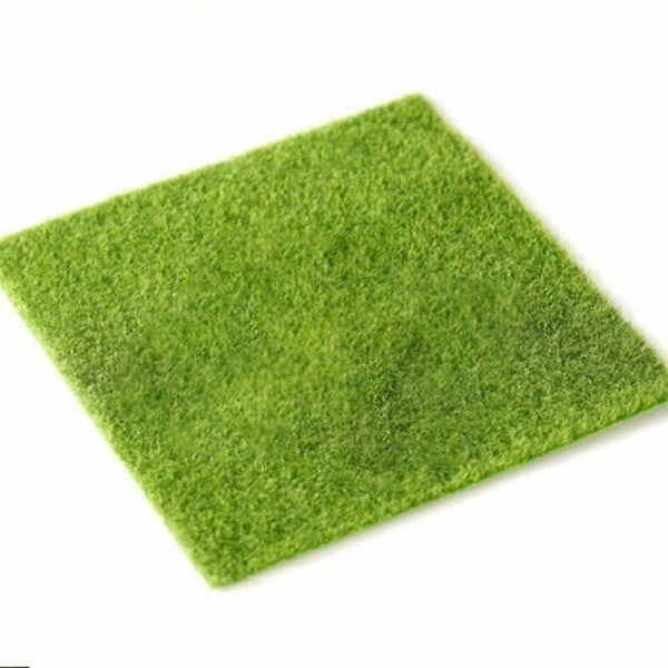 DIY landskabsdekoration mini fehave, kunstige planter, falsk mos, dekorativ græsplæne, 15 x 15 cm, 4 stk.