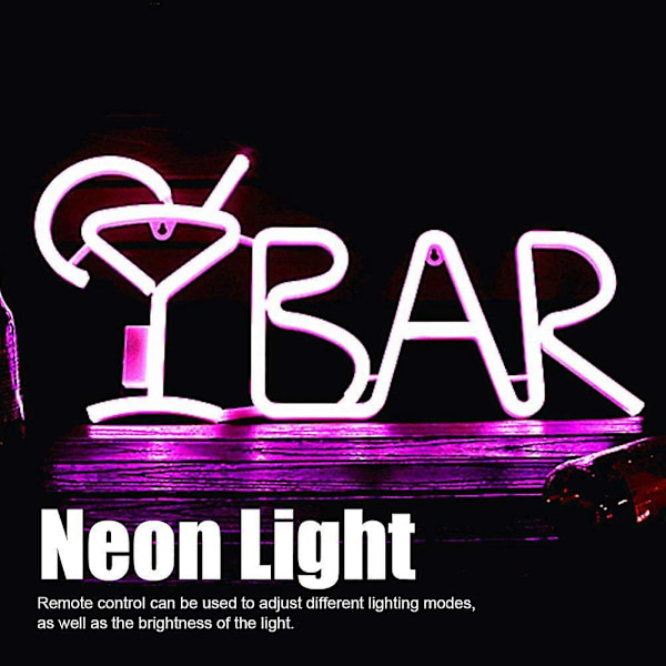 Neon Lilla LED Bar Skilt