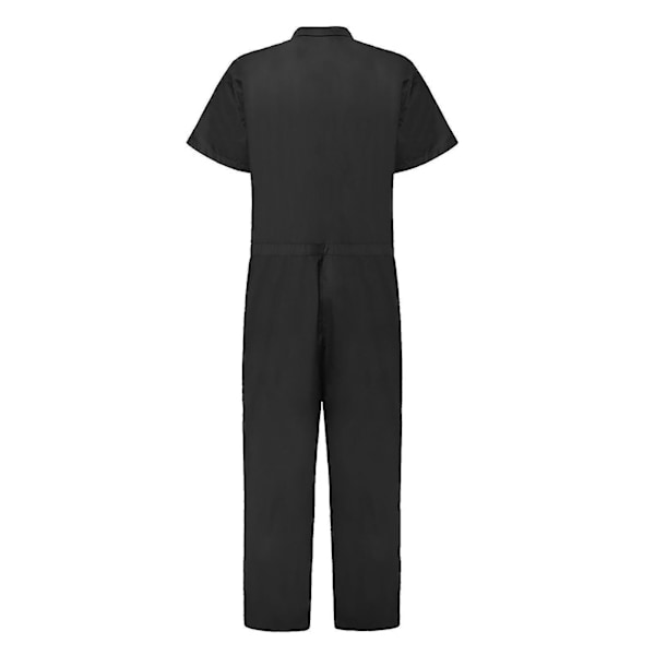 Stilfulde Mænds Ensfarvede Lynlås Overalls M Sort