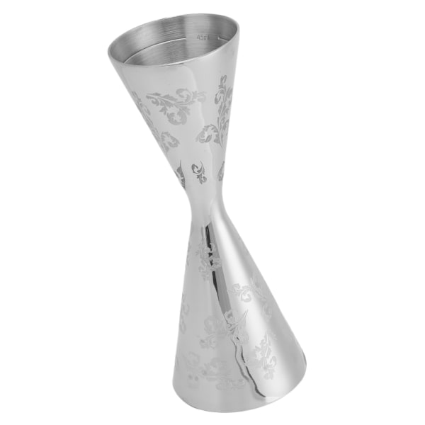Jigger Rostfritt stål Löv Stripe Double Head Cocktail Bartending Jigger Cup för Bar 60ml 90ml