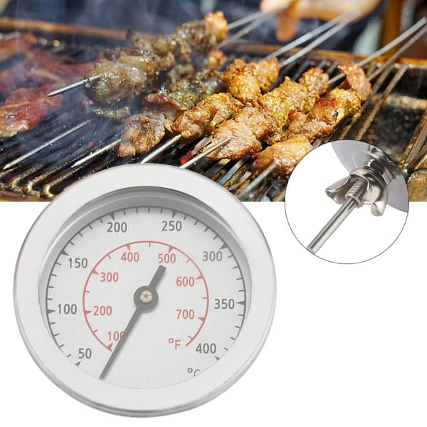 100~700℉ BBQ Grill Termometer Temperaturmåler Analog Skive Dobbelt Skala