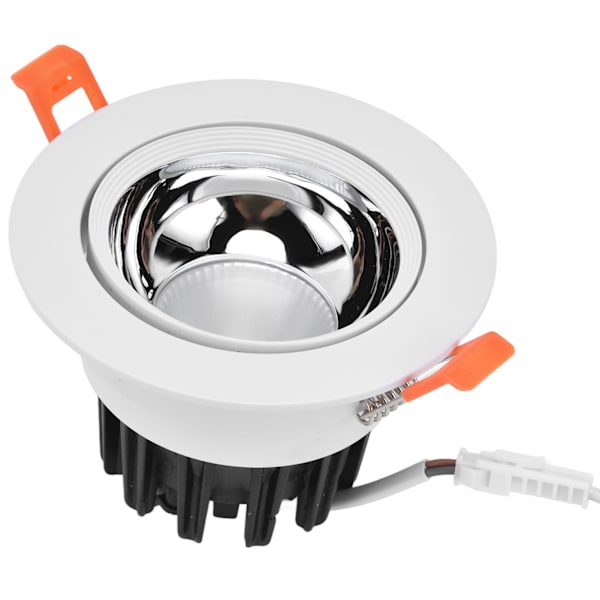 LED Downlight Aluminium Justerbar Vinkel Støvtæt Indbygget Loft Spotlight til Stue Soveværelse 100‑264V Hvid Skal Sølv Kop