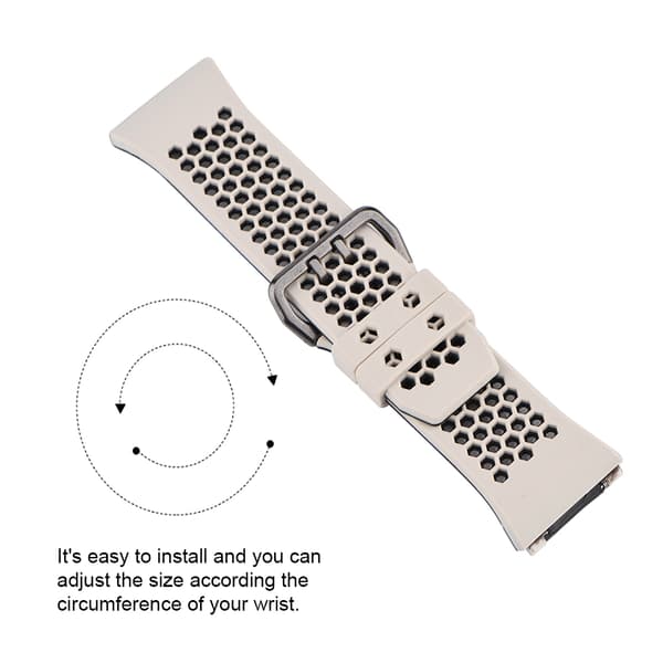 Silikone Sportsarmbånd Erstatning til Fitbit Ionic Farverem Beige og Sort