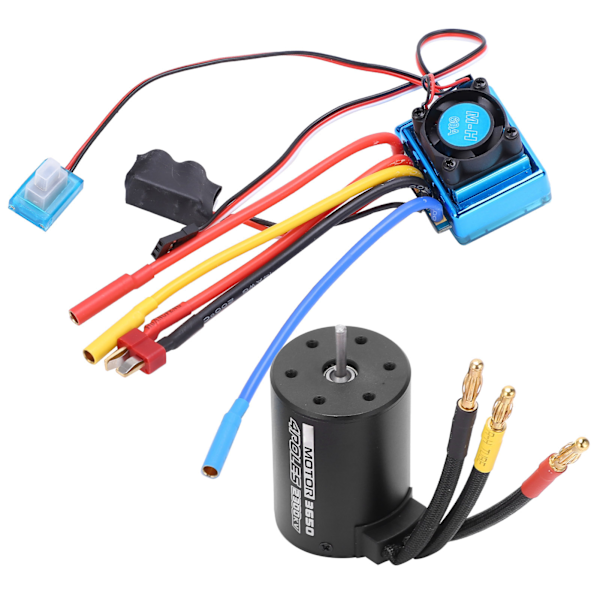 RC 3650 2300KV vedenpitävä 4-napainen harjaton moottori 60A ESC-yhdistelmällä 1/10 RC-autoon
