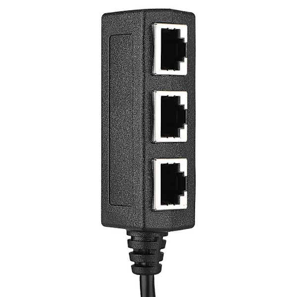 3-i-1 Ethernet-forlengelseskabeladapter: Hann til 3 hunnporter