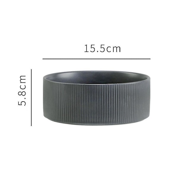 Tungviktig hundskål i keramik - Hållbar mat- och vattenskål för husdjur, diskmaskinssäker, modern design grå