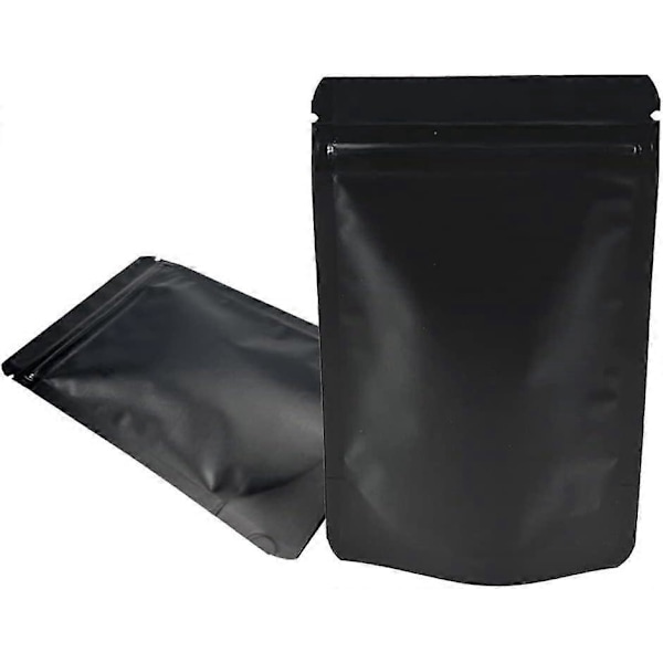 20 Stycken Aluminiumfolie Förpackningspåse Dragkedja Platt Mylar Påsar Kaffeförvaring (7x10cm (2.7x3.9 tum), Svart)