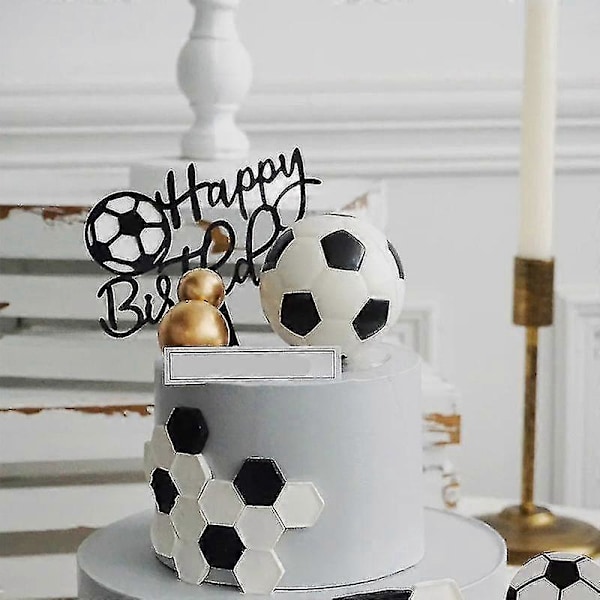 Børne Basketball Fodbold Tema Fest Cupcake Topper - Tillykke med Fødselsdagen Kage Topper Flag 7 stk. fodbold topper