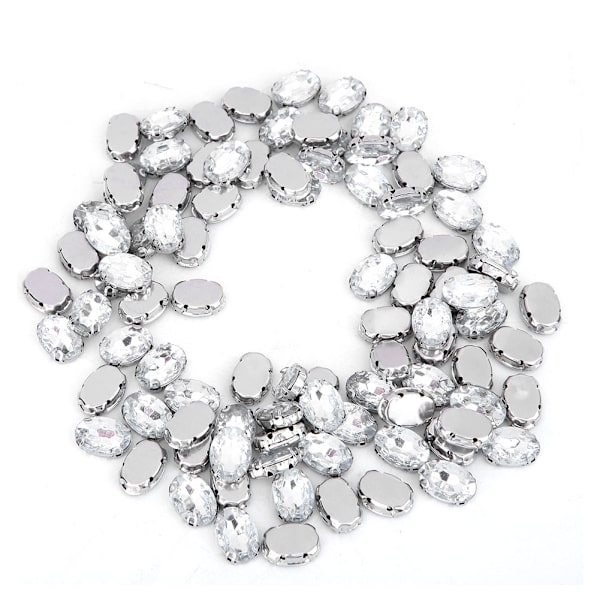 200 stk Akrylellipse DIY dekorasjonsdel for klær Skoveske Ornament tilbehør (10x14mm)